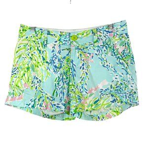 Lilly Pulitzer Callahan Shorts Blue Ocean Starfish Shells Chino - Size 2